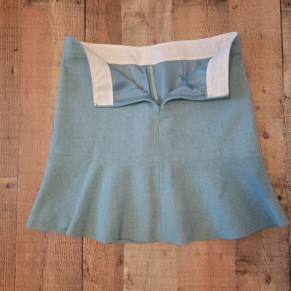 Gap Aqua Wool Blend Trumpet Hem Skirt - Size 10 - Picture 6 of 12